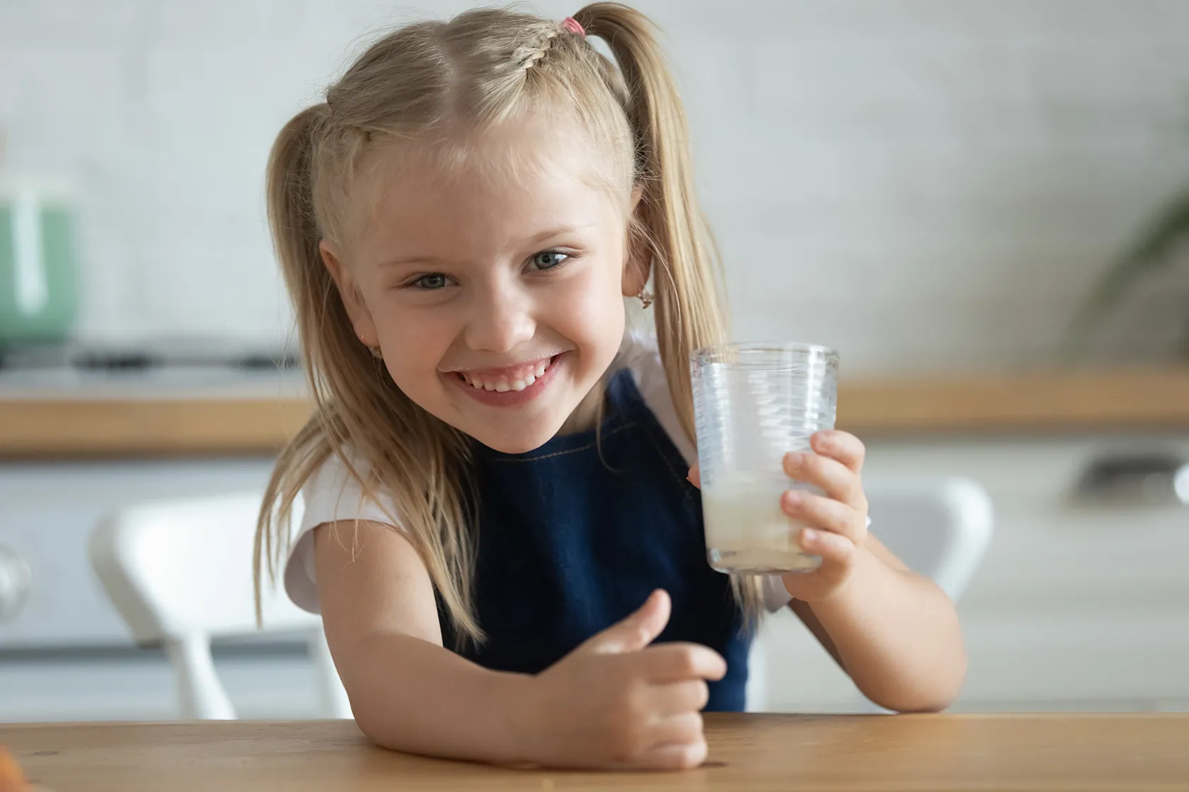 Consumer dairy girl glass milk